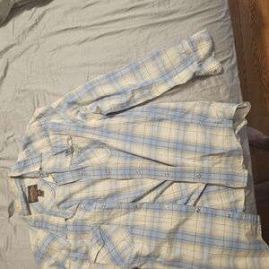 Light blue/tan Aeropostale Large Pearl Snap Long sleeve